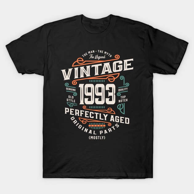 Mens 30 Years Old Vintage 1993 Man Myth Legend 30th Birthday T-Shirt by cidolopez